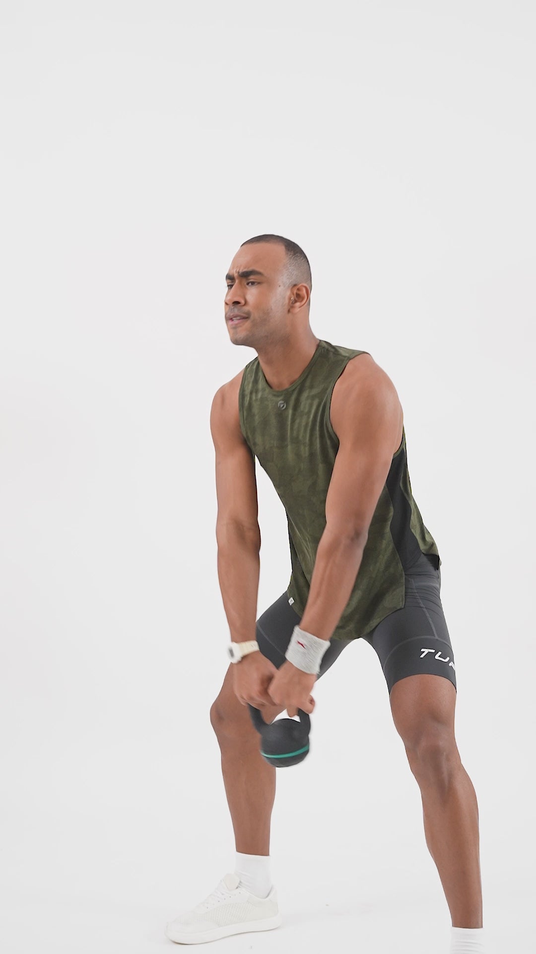 Drizone Self Jacquard Panel Tank Top – Sleeveless Performance Wear - Olive