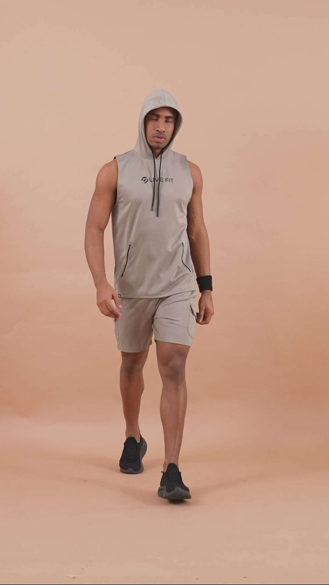 Drizone Semi Micro Polyester Hooded Tank – Light Grey