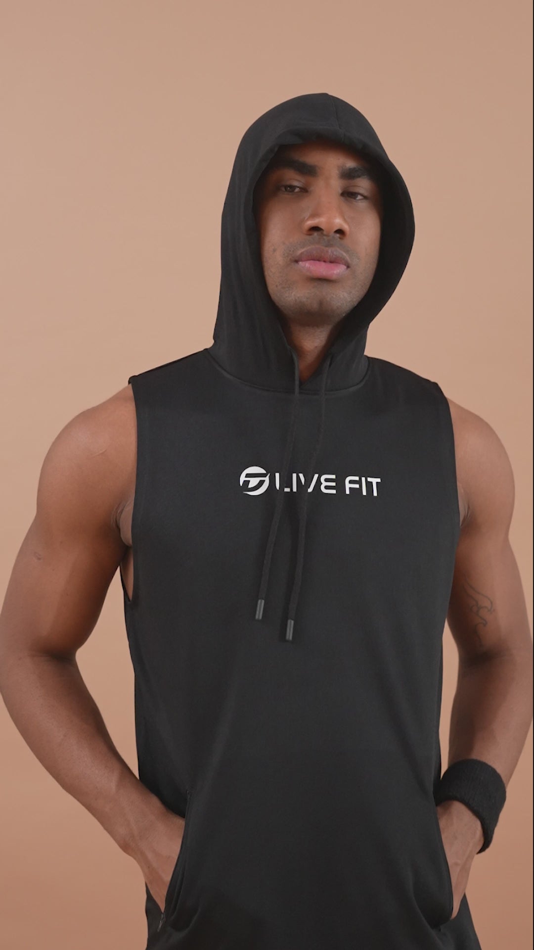 Drizone Semi Micro Polyester Hooded Tank – Black